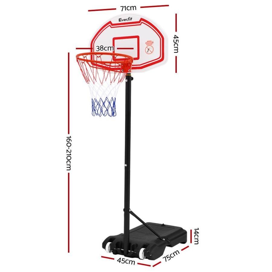 Everfit 2.1M Portable Basketball Hoop for childrens indoor play, adjustable height feature.