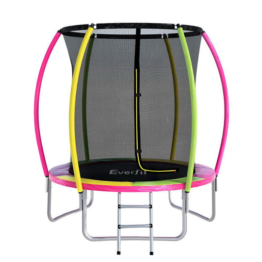 everfit 6ft kids trampoline multi-colored