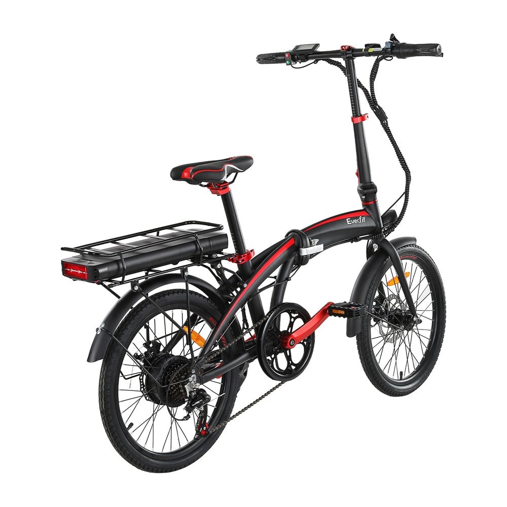Everfit Folding Electric Bike Urban City Bicycle eBike Rechargeable Battery 250W - Kids Mega Mart