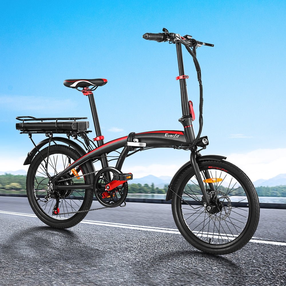 Everfit Folding Electric Bike Compact eBike with rechargeable battery, ideal for urban kids.