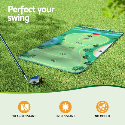 Everfit Golf Chipping Game Mat for Kids Indoor Outdoor Training - Fun Home Practice Set