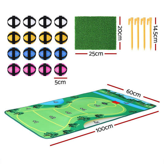 Everfit Golf Chipping Game Mat for Kids Home Practice Training Aid Set