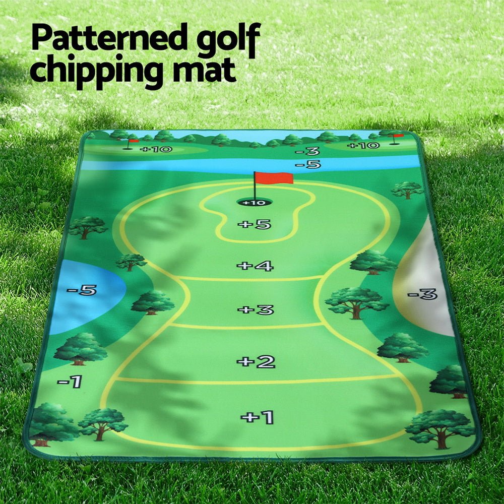 Everfit Golf Chipping Game Mat for Indoor and Outdoor Practice, Kids Training Aid Set