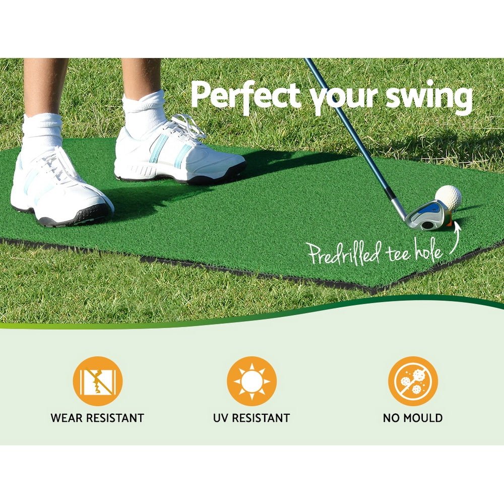 Everfit portable golf mat for kids home practice, perfect for swing training, 80x60cm size.