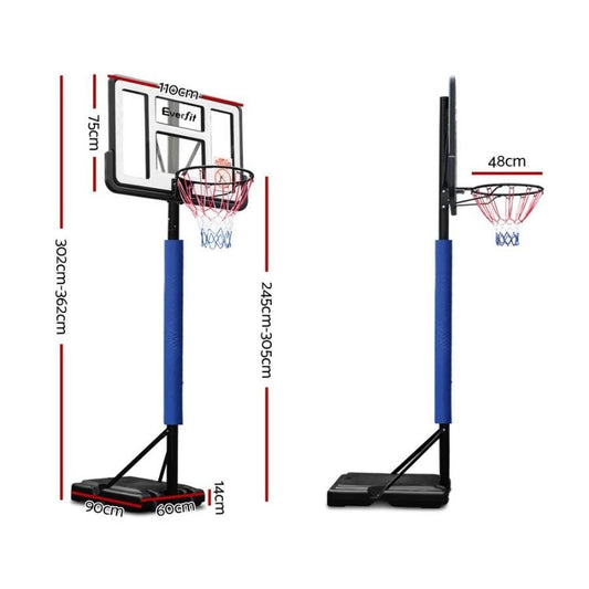 Everfit Kids Basketball Hoop Blue 3.05M | Adjustable hoop for active play at home.