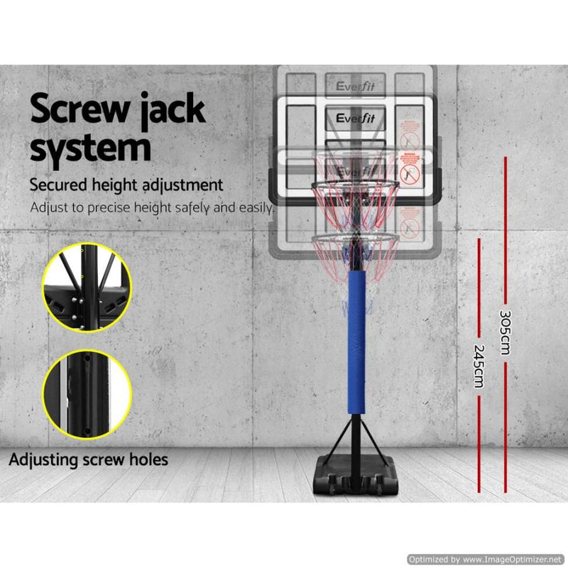 Everfit Kids Basketball Hoop Blue 3.05M Adjustable