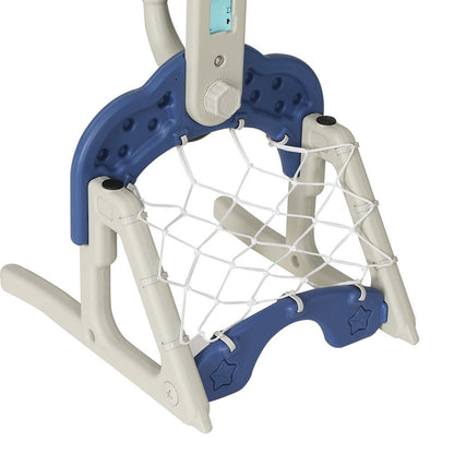 Everfit Kids Basketball Hoop Stand, 6-in-1 Sports Center Toys Set in Blue, Home Fun.