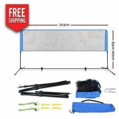 Outdoor Toys Everfit Portable Sports Net Volleyball Tennis Soccer 3m 3ft Blue