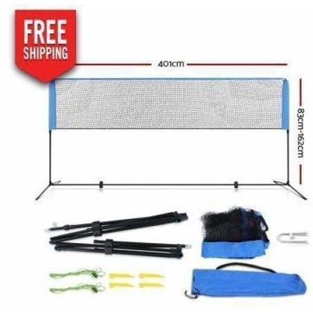 Outdoor Toys Everfit Portable Sports Net Volleyball Tennis Soccer 4m 4ft Blue