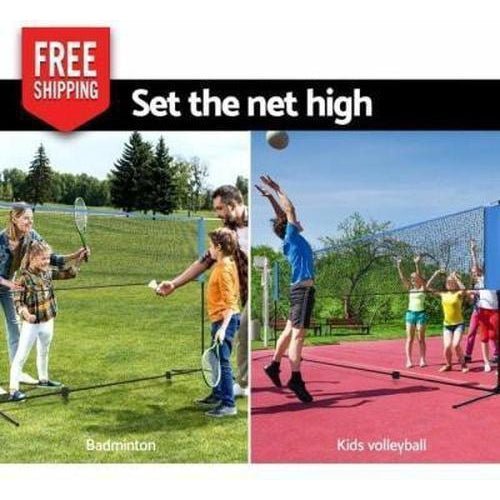 Outdoor Toys Everfit Portable Sports Net Volleyball Tennis Soccer 4m 4ft Blue
