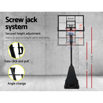 Everfit Pro Portable Basketball Hoop 3.05M Adjustable | Durable, adjustable hoop for kids home play.