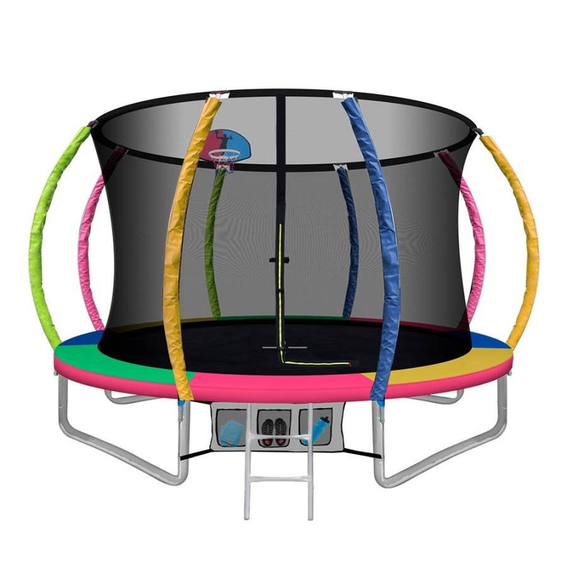 10FT Trampoline With Basketball Hoop Multi-coloured | Kids Mega Mart | Shop Now!