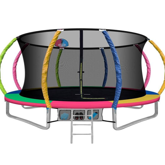 Everfit 14FT trampoline with basketball hoop, perfect for kids active play at home.