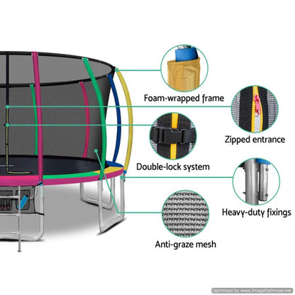 16ft Everfit Trampoline with Basketball Hoop, perfect backyard fun for kids and families.