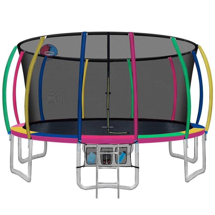 Everfit Trampoline 16ft With Basketball Hoop Multi | Kids Mega Mart | Shop Now!