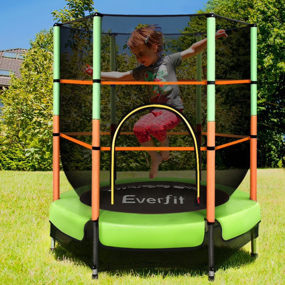 Everfit 4.5FT Green Trampoline for kids - Safe, fun indoor/outdoor play with sturdy design.