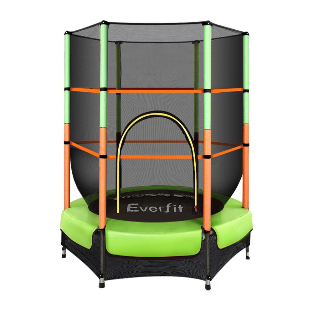 Everfit 4.5FT Green Trampoline for kids active play and fun indoor exercise at home.