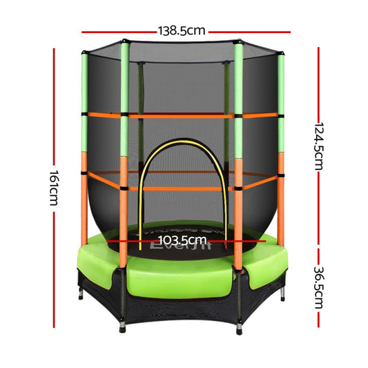 Everfit 4.5FT Green Trampoline for Kids Active Play at Home - Fun and Safe Bouncing