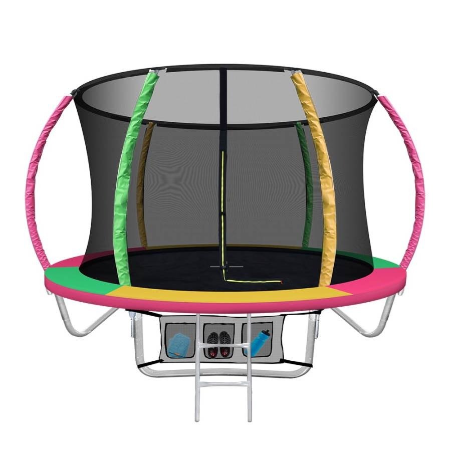 8FT Everfit kids trampoline with safety net and colourful pad cover for home fun.