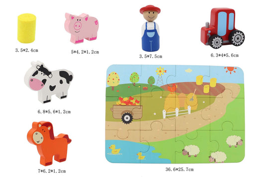 Farm playset in portable tin case for creative and imaginative play anywhere.