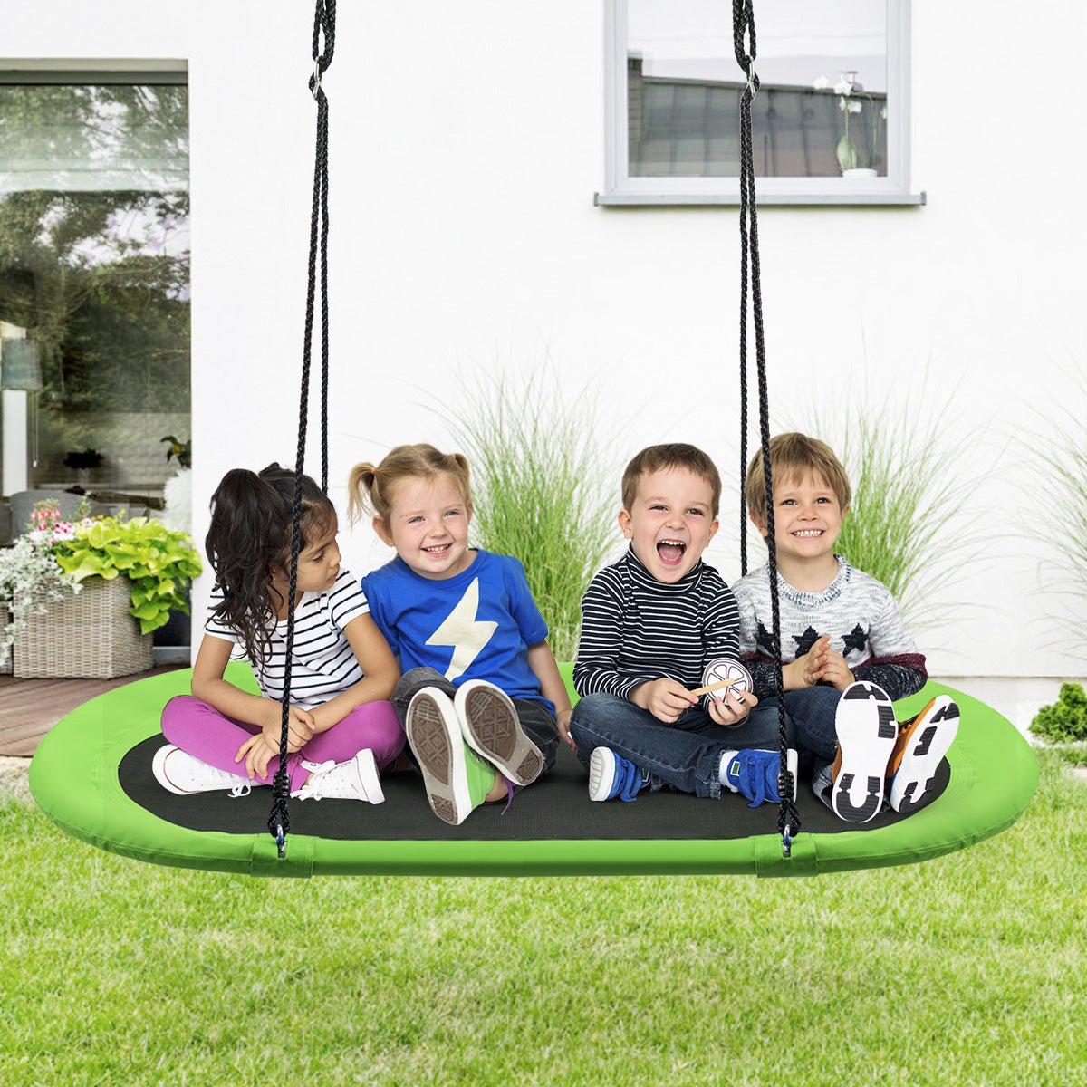 Tree Swing Set: Oval Flying Adventure with Adjustable Hanging Ropes