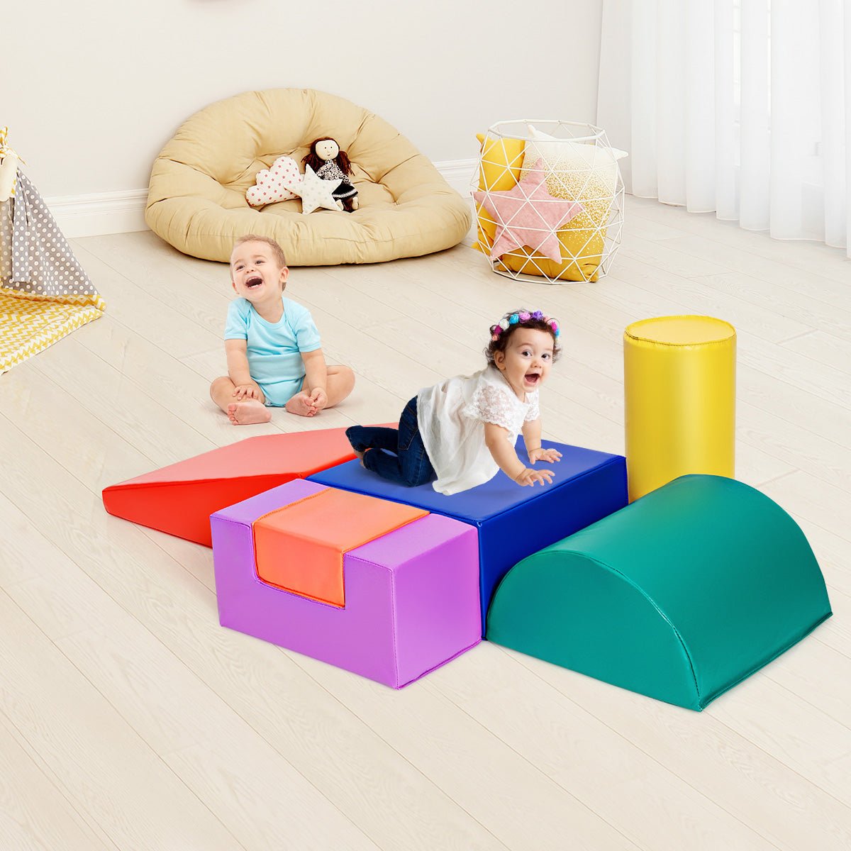 Crawl, Climb, and Play with Our Red Foam Block Playset