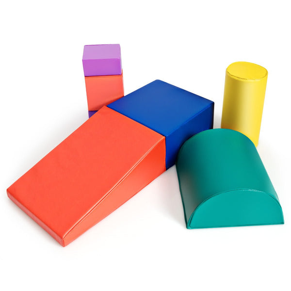 Active Playtime: Red 6-Piece Set Foam Blocks for Kids Crawling and Climbing