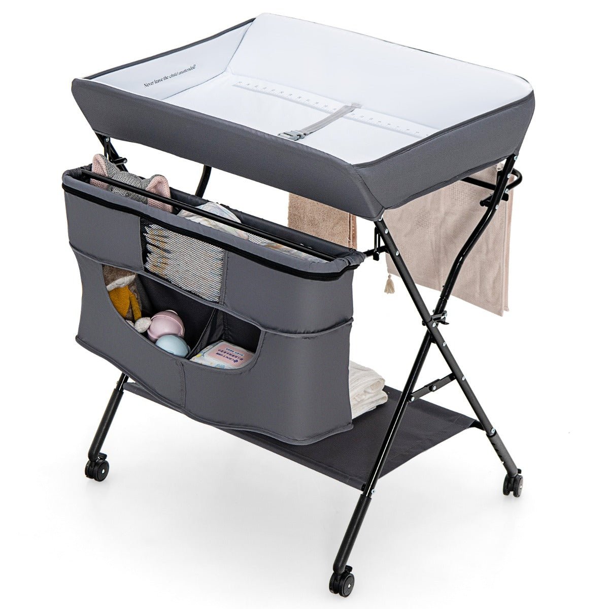 Foldable Baby Changing Table - Compact Nursery Stand, Travel-Friendly