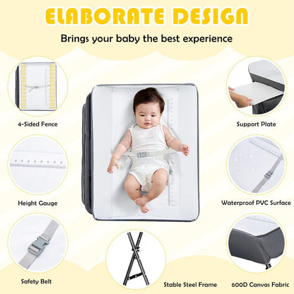 Foldable Baby Changing Table - Portable Nursery Organizer for Infants