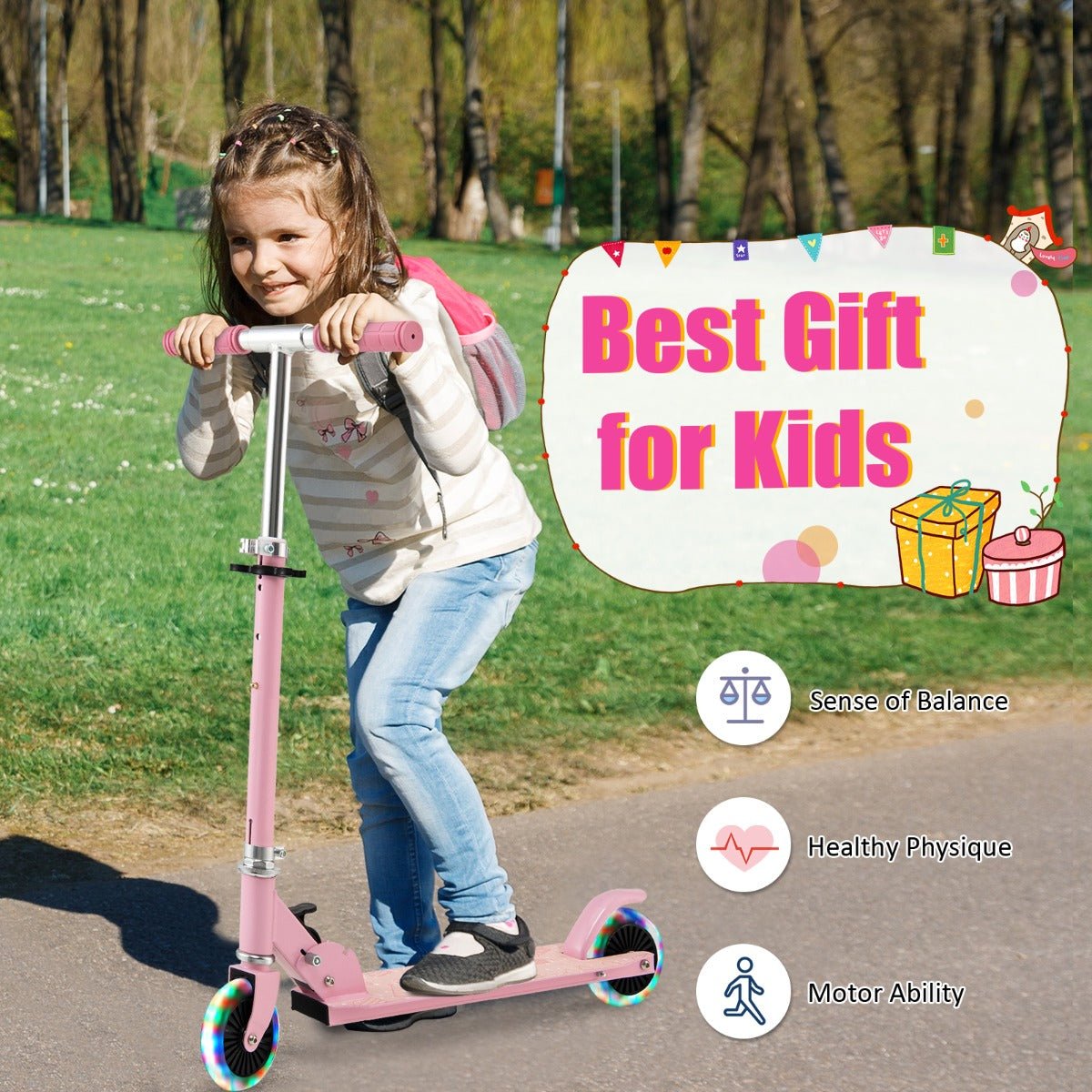Experience Joyful Riding with a Pink Kick Scooter