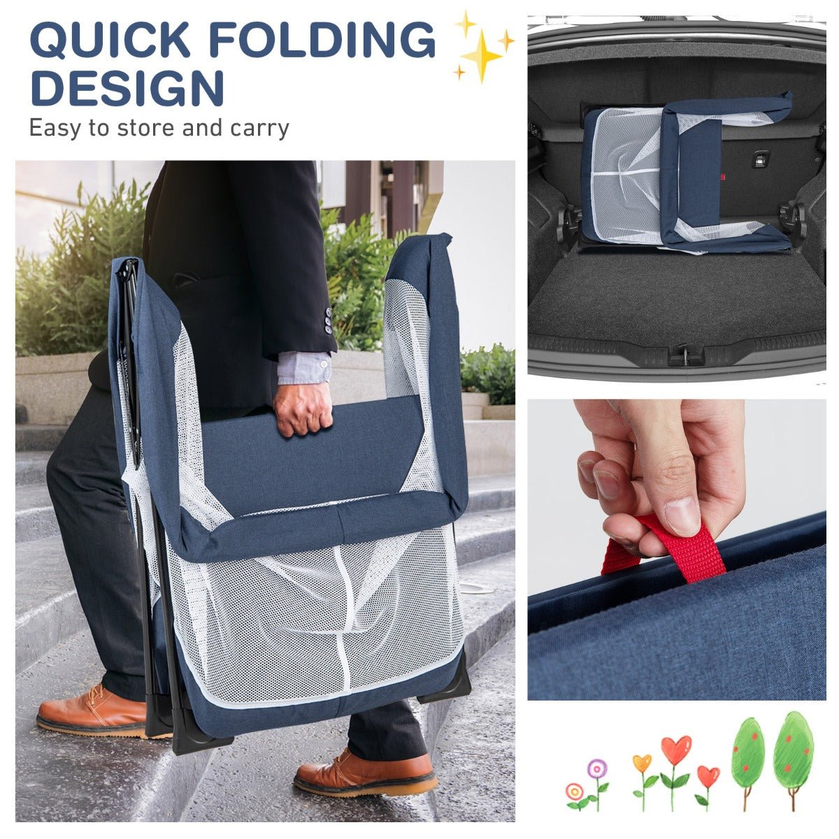 Foldable Cot Side View