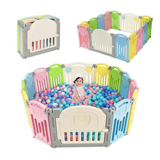 Folding Baby Playpen with Safety Lock - Outdoor & Indoor