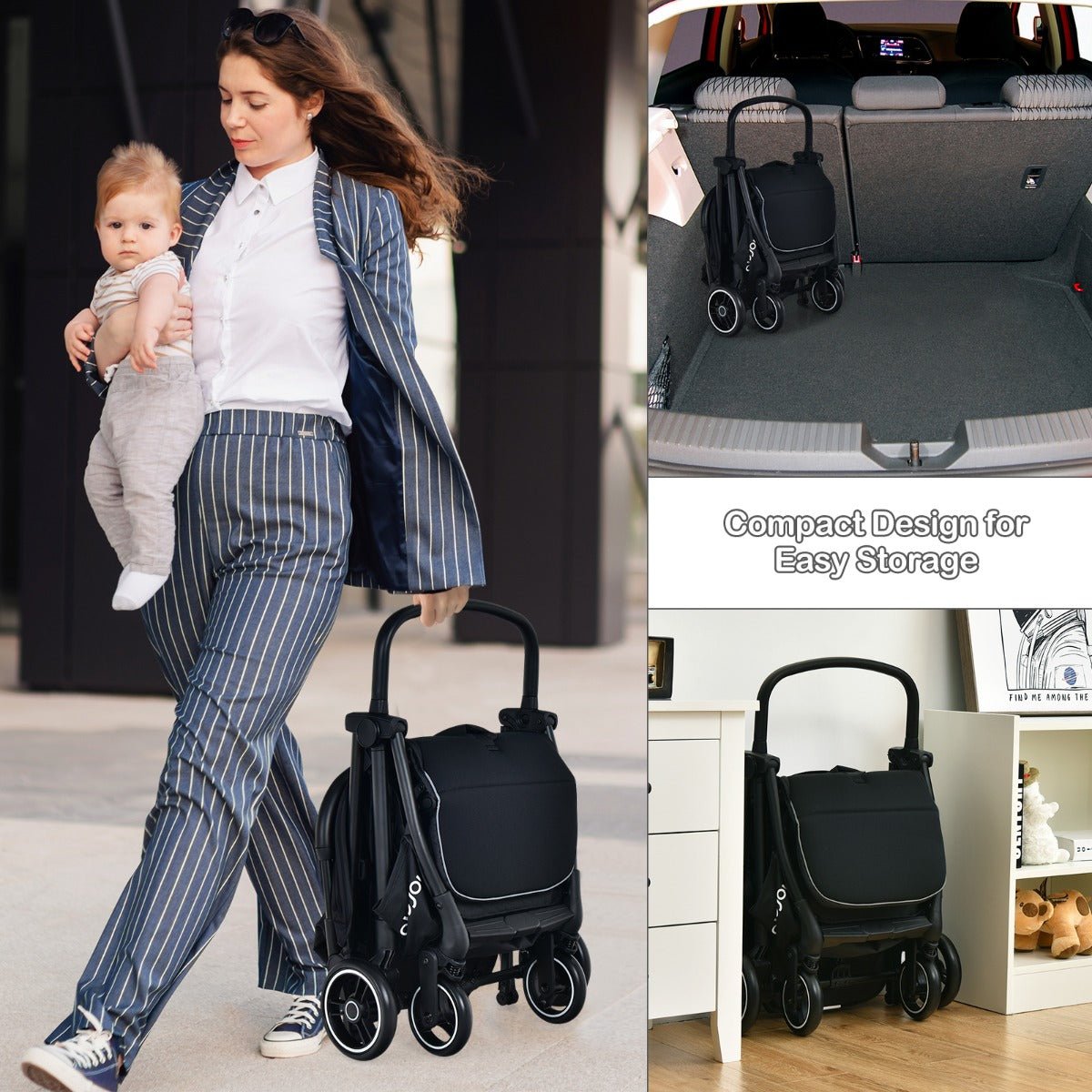 Comfortable Travel: Black Infant Stroller