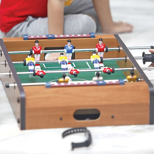 Portable foosball table toy for kids, ideal for home entertainment and gifting.