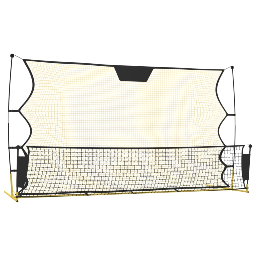 Portable Soccer Rebounder Net in Black Yellow ideal for childrens soccer practice at home.