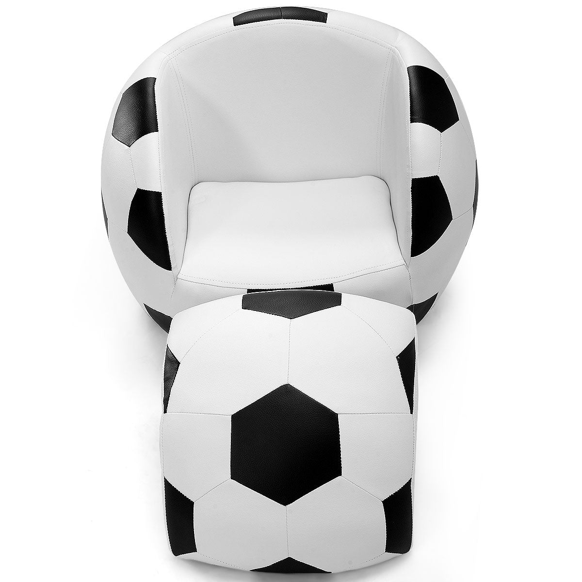 Soccer Ball Leisure Chair with Ottoman - Sporty Relaxation Duo