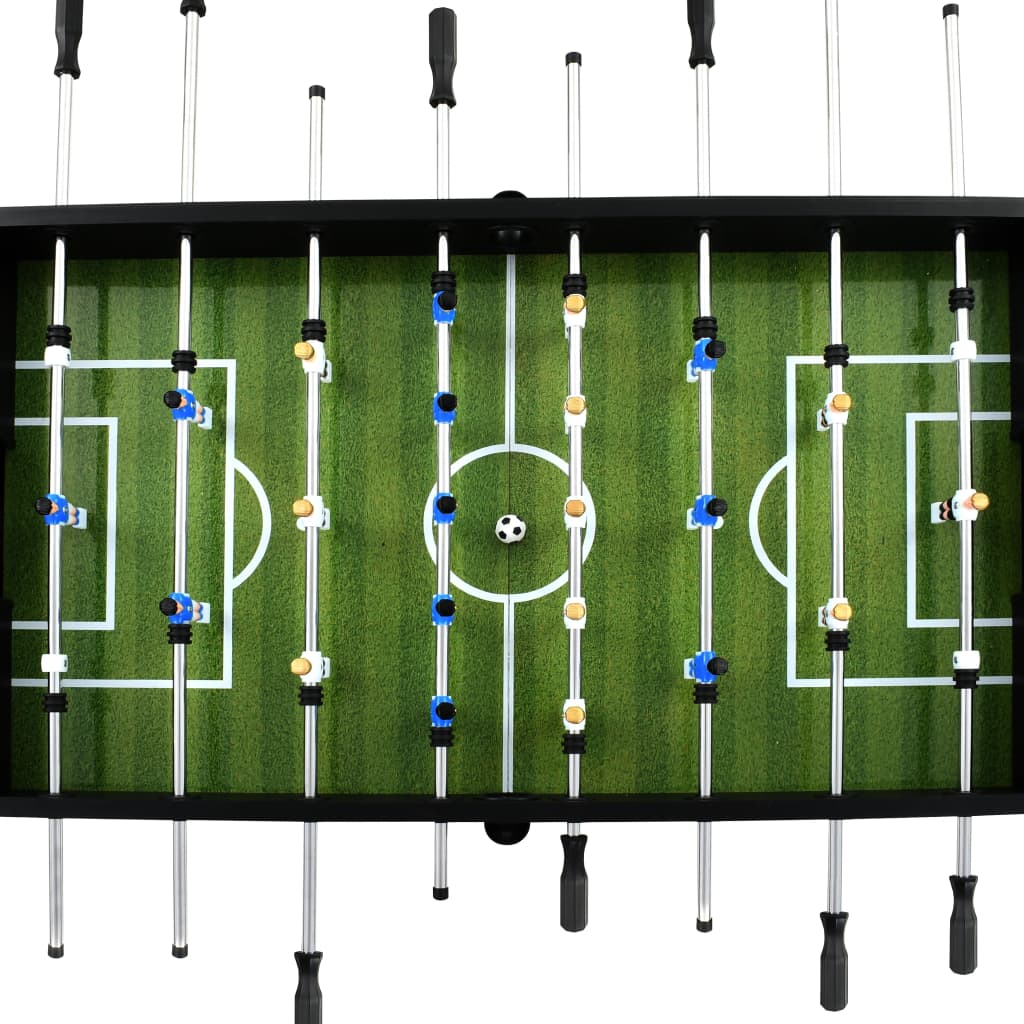 Professional Tournament-Size Steel Foosball Table in Black, ideal for kids active play at home.