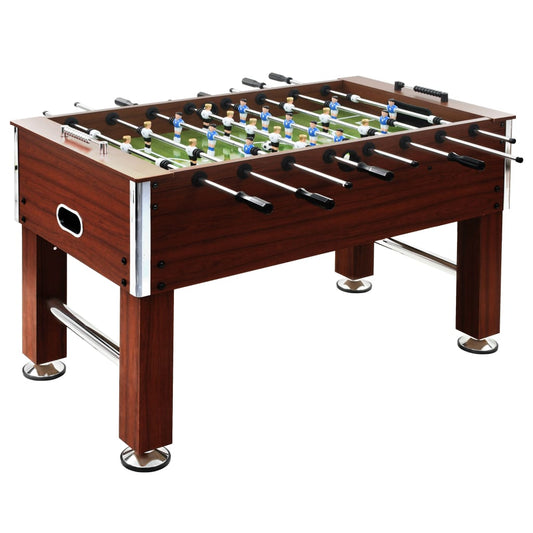 Brown 140cm steel football table for kids and adults, perfect for family fun at home.