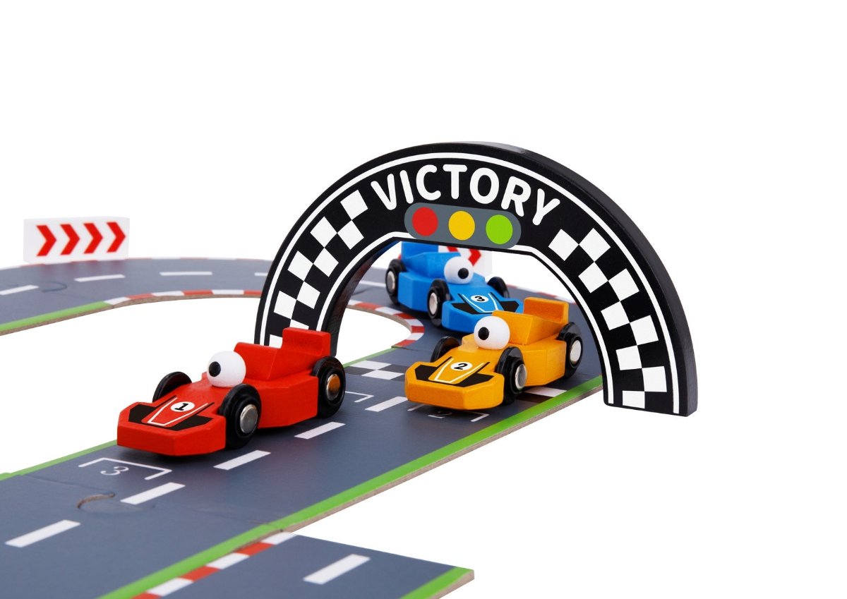 Colorful Race Car Puzzle Adventure