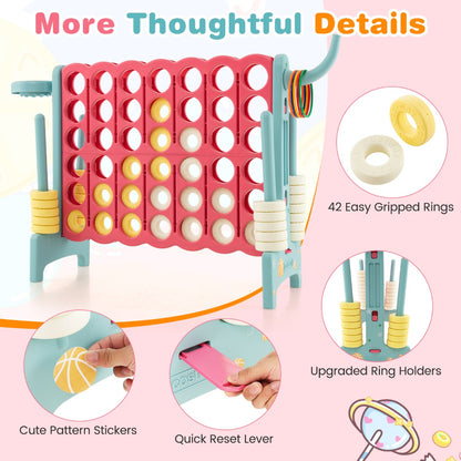 Outdoor game set with Connect 4, Basketball and Ring Toss | perfect for childrens backyard fun.