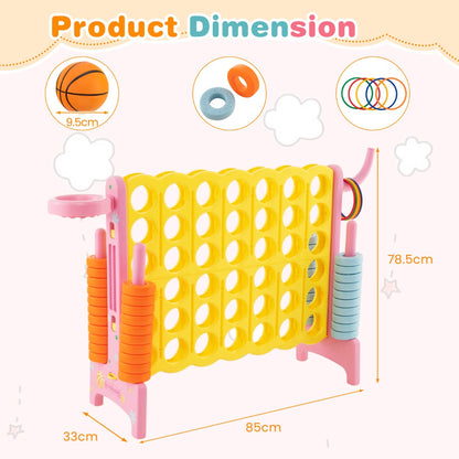 Pink Jumbo 3 in 1 Connect Four Game Set for Kids, perfect for home entertainment.