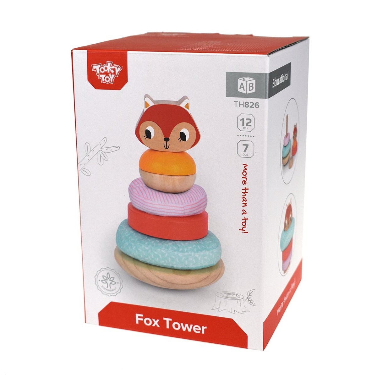 Colorful Fox Sensory Stacking Tower for creative play and motor skill development at home. 