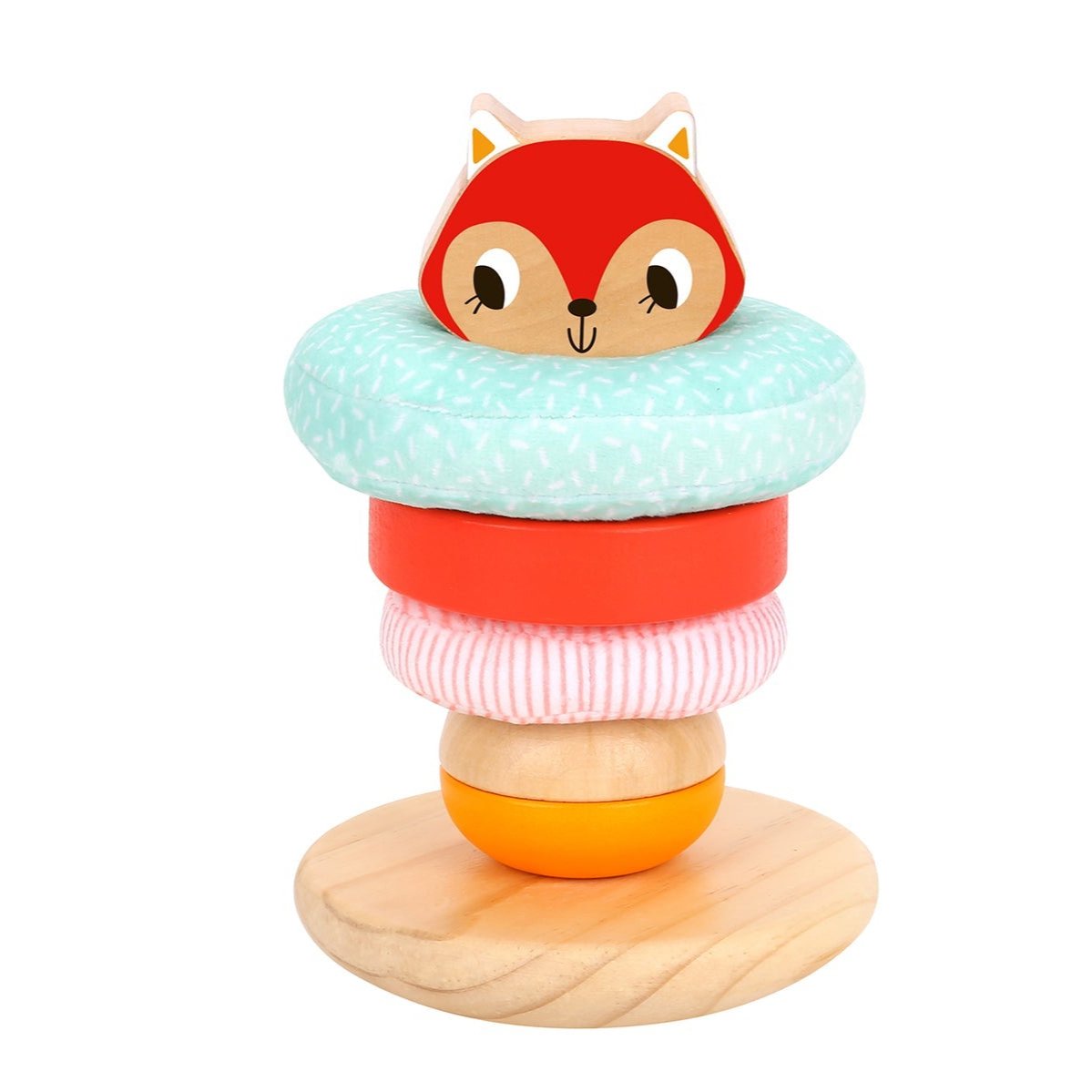 Fox Sensory Stacking Tower for kids, promoting motor skills and sensory development at home.