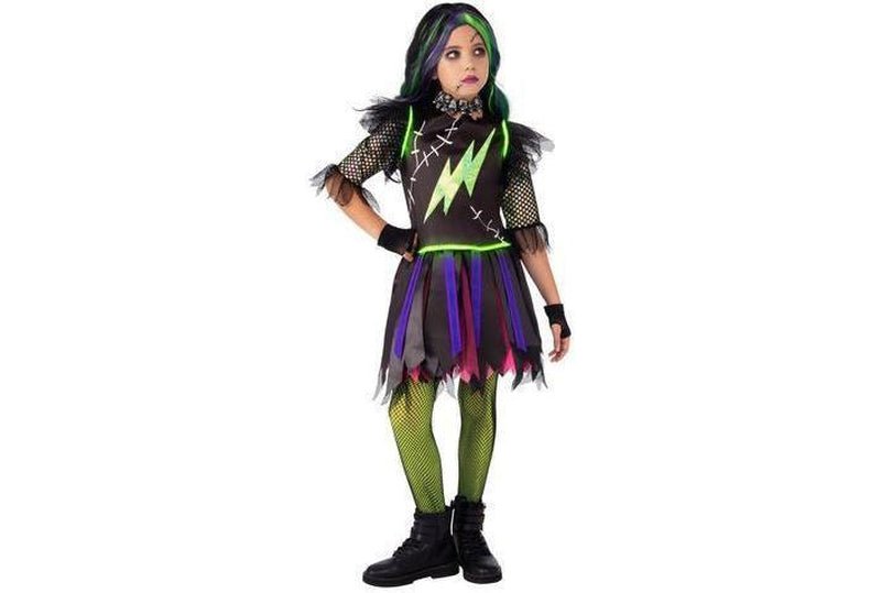 Kids light-up Halloween costume in a Frankie girl design | perfect for spooky home celebrations.