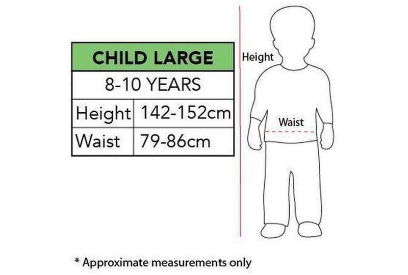 Fred Flintstone Classic Costume for Kids Australia Measurements