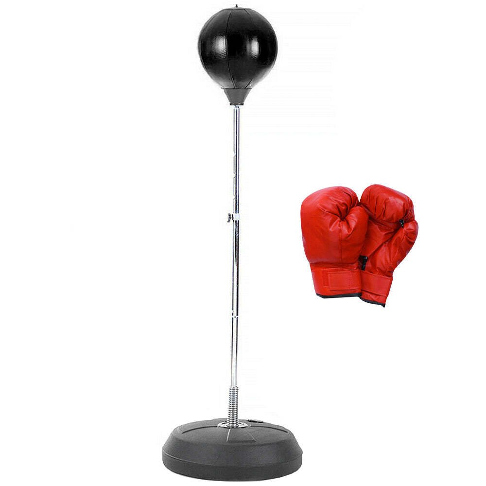 Kids free-standing boxing set for home workouts, featuring adjustable height for personalized training.