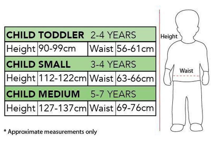 Garden Gnome Boy Costume for Kids Australia Measurements