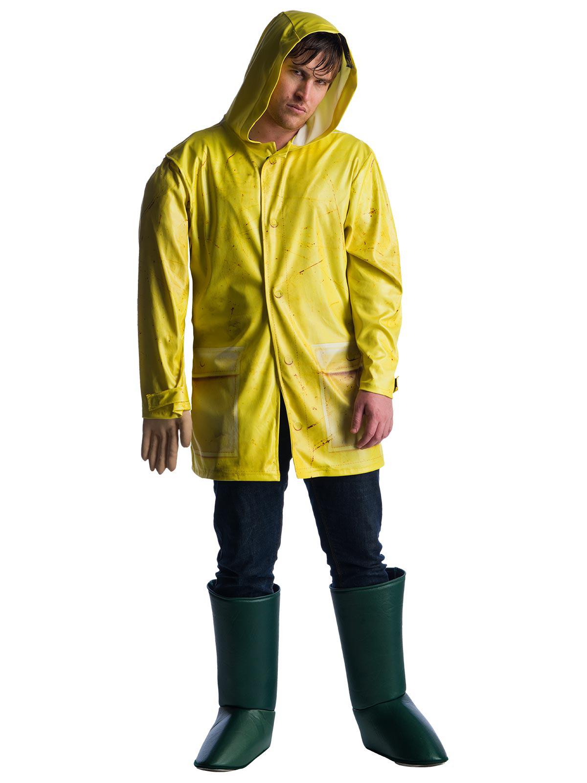 Georgie Denbrough Adult Costume with Raincoat, inspired by Stephen Kings It, for Halloween dress-up.