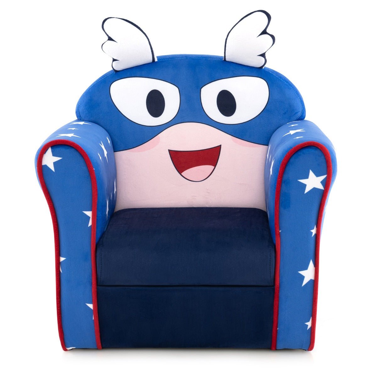Kids Upholstered Armchair with Cute Cartoon Pattern for 0-5 Years-Navy