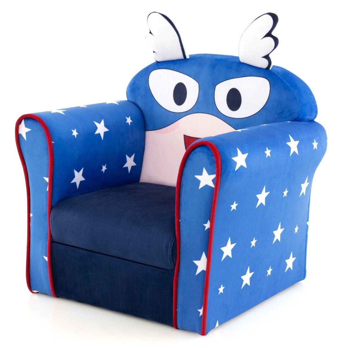 Kids Upholstered Armchair with Cute Cartoon Pattern for 0-5 Years-Navy